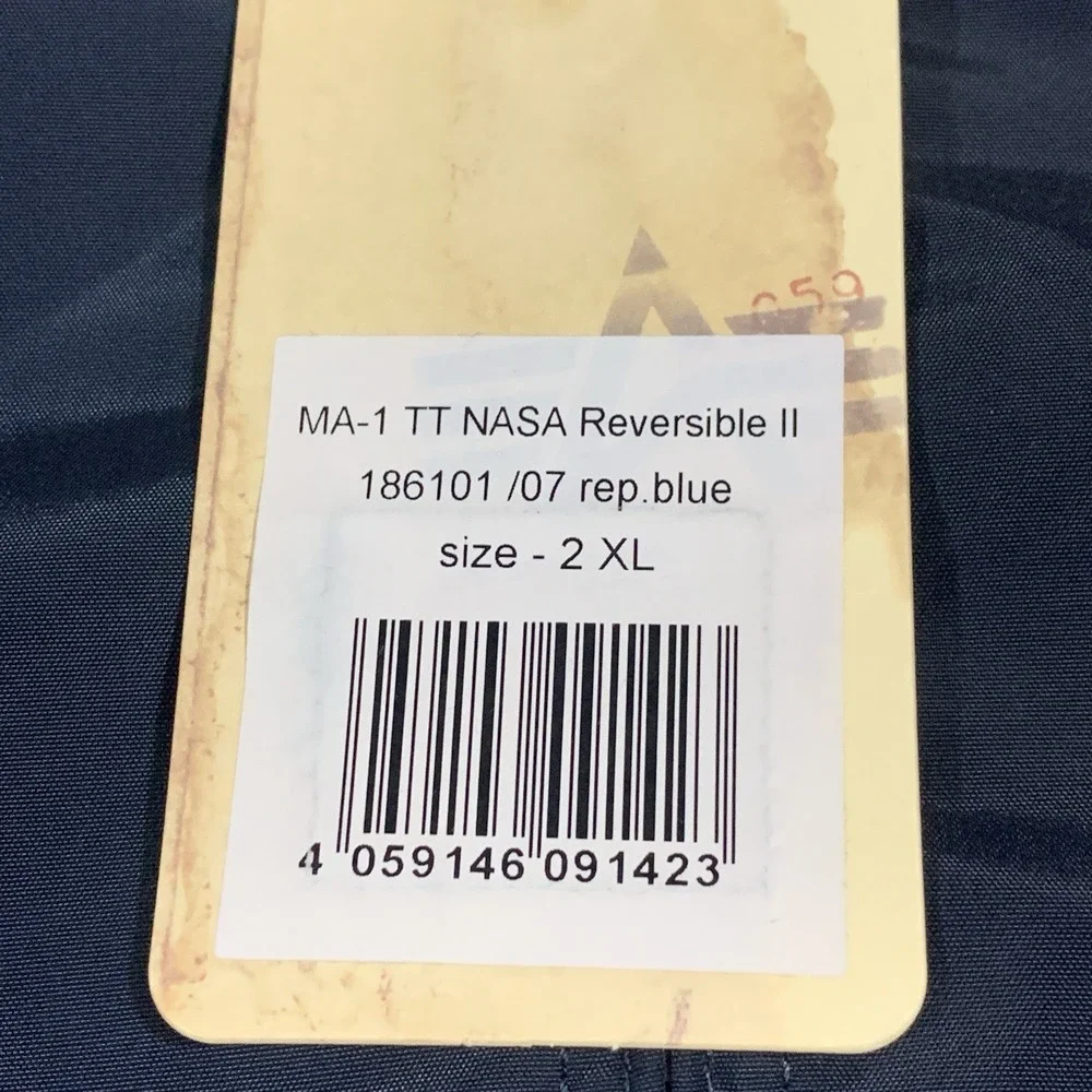 NEW Alpha Industries REVERSIBLE II MA-1 TT NASA Jacket Stars - Size XXL/2XL